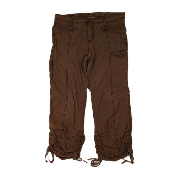Fashion Bug Pants - Vintage Y2K Fashion Bug Cargo Pants Womens 16 Brown Cinch Ankle Retro Grunge